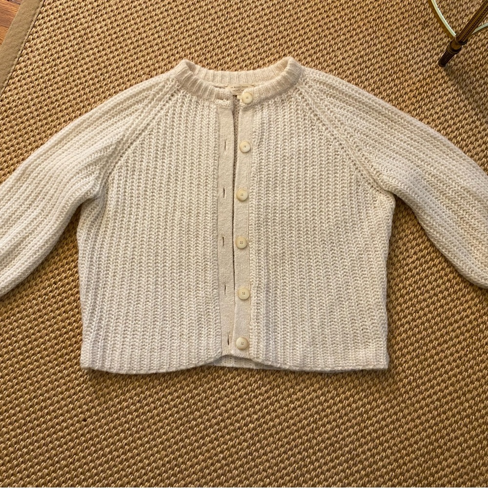 Sezane Emile Cardigan in Ecru Cream Color Size S Sweater - Picture 3 of 5
